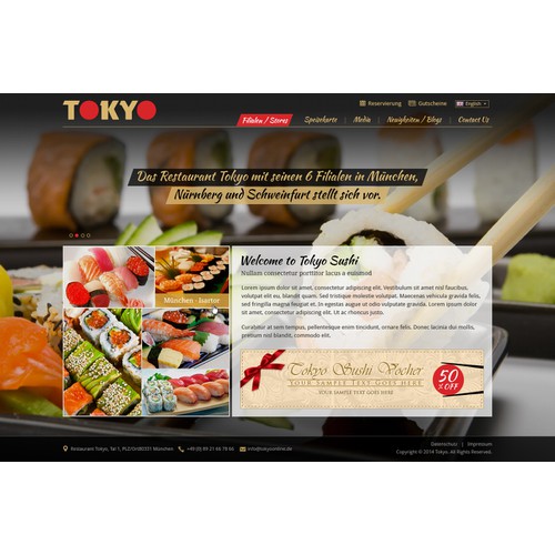 Design website for restaurant chain.