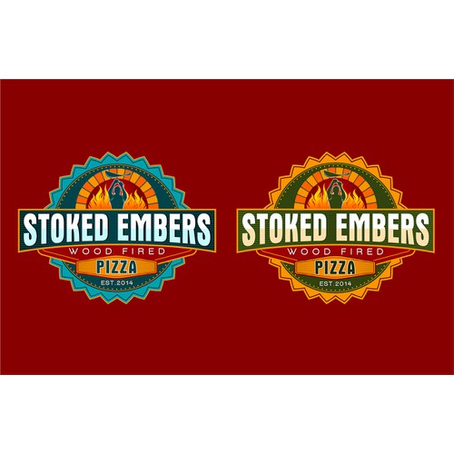 Create a cool logo for a wood fired pizza truck in a vacation paradise!
