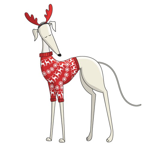 Playful illustration with greyhound