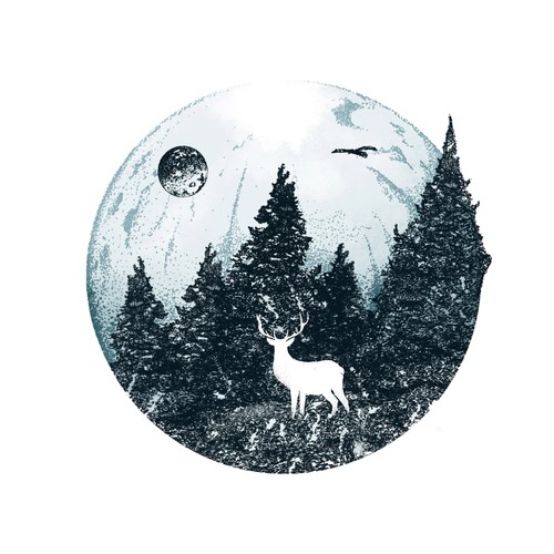 Moon Tattoo Illustration