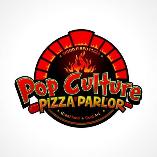 Create Logo for Wood fired pizza parlor and bar that will have pop art and collectible decor