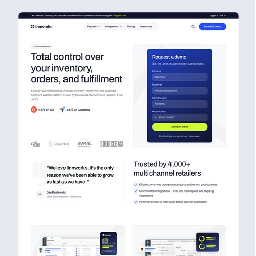 Linnworks - Design an exciting SaaS landing page 
