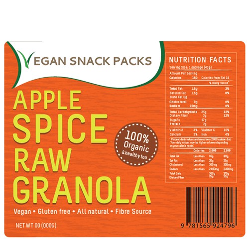 Delicious Healthy Vegan Snack Labels