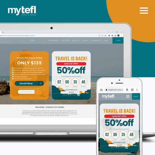 mytefl countdown pop-up banner