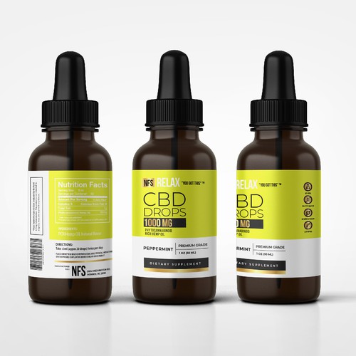 CBD drops label design