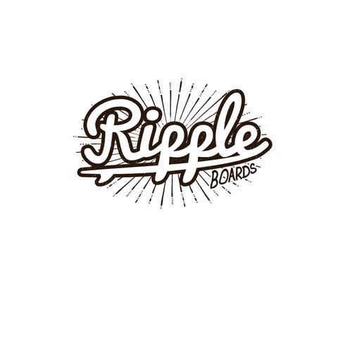 Create a capturing vintage paddleboard illustration for 'Ripple boards'