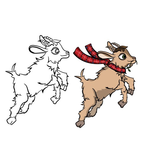 Angus the Goat Character Illustration