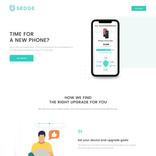 Device upgrade landing page