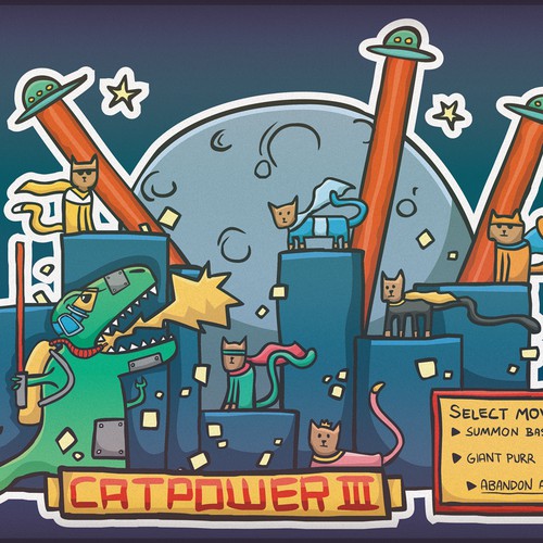 Catpower III, laptopsticker