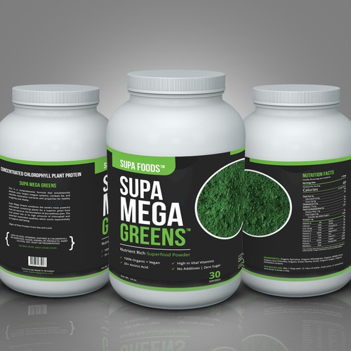 Supa Mega Greens Product Label