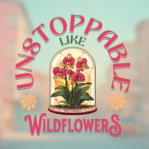 Wild flowers print design presentation