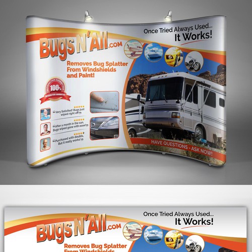 Create an "I want it" tradeshow banner for Bugs N All Vehicle Cleaner!