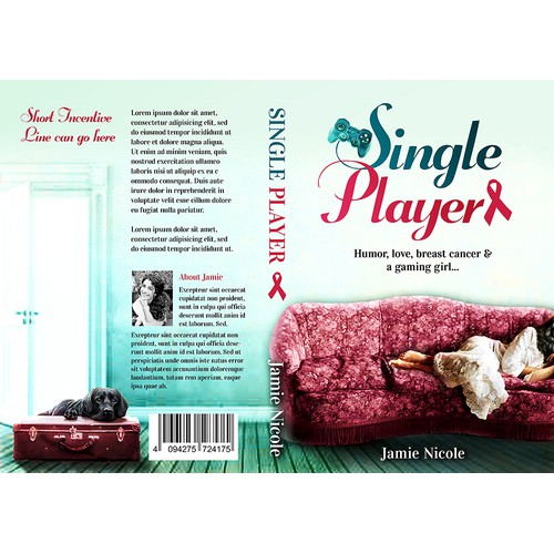 Cover design for complex book about humor, love, breast cancer, and a gaming girl