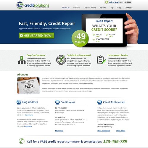 Help Credit Solutions with a new website design