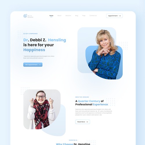 Website/Portfolio Landing page design for the mental doctor