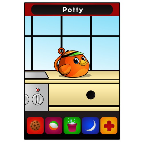 iOS playful virtual pet 2D game art & design