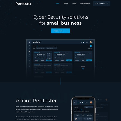 Cyber Security Software Website for Small Business.