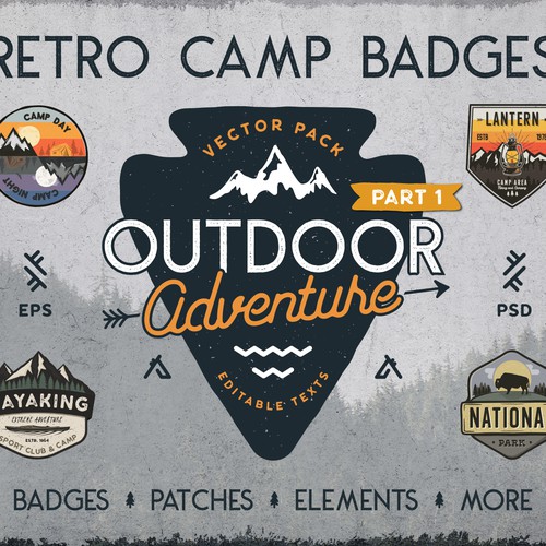 Retro Camp Badges