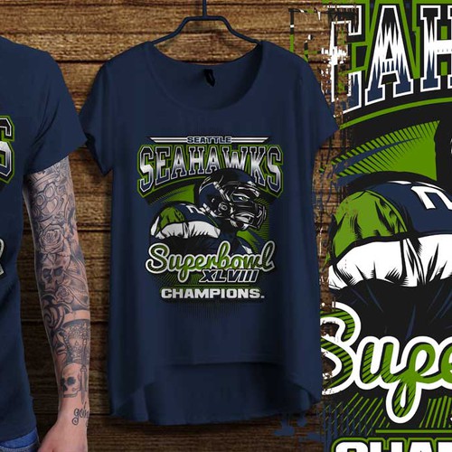 SUPERBOWL SEAHAWKS VECTOR T SHIRT