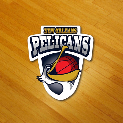 Pelicans mascot logo for New Orleans Basketball Team