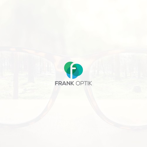 Frank Optik logo for a glasses, sunglasses and contact lenses selling shop