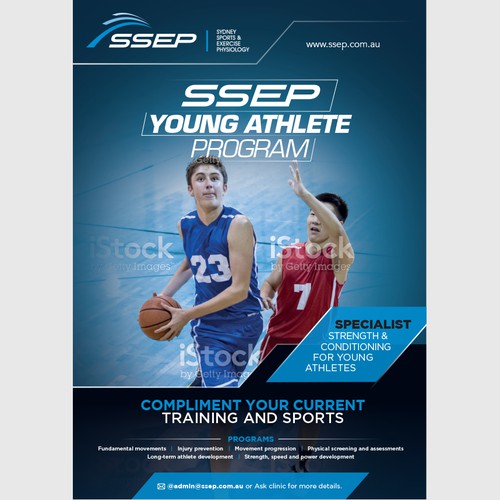 Poster to attract young athletes to gym