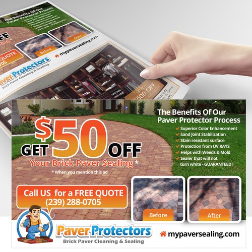 Half Page Ad for Paver Protectors