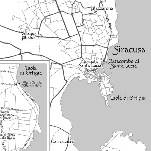 Map for a historical mystery novel.