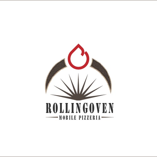 Rustic, industrial logo for Rolling Oven