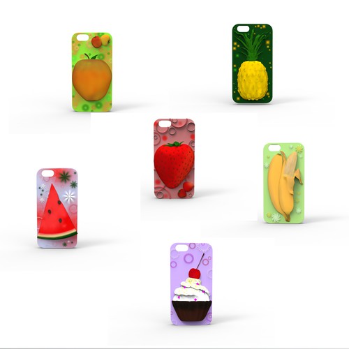 Fruit/Cupcake iPhone bumper, 3D Model