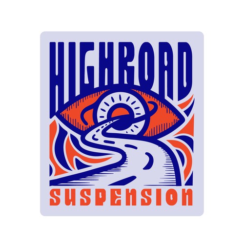 Psychedelic logo design for "High Road Suspension"