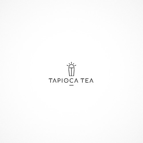 Sophisticated line art logo for Tapioca Tea