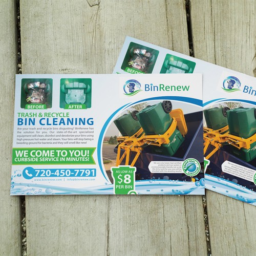 Postcard for bin cleaning agency