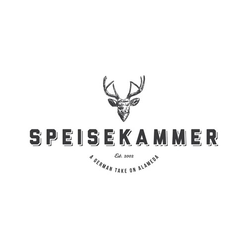 Create a modern yet retro logo for this hip German bar and restaurant.
