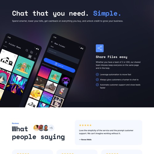 Chat App - Landing Page Design