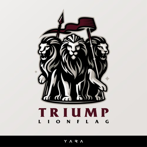 Triump Lion Flag Mascot