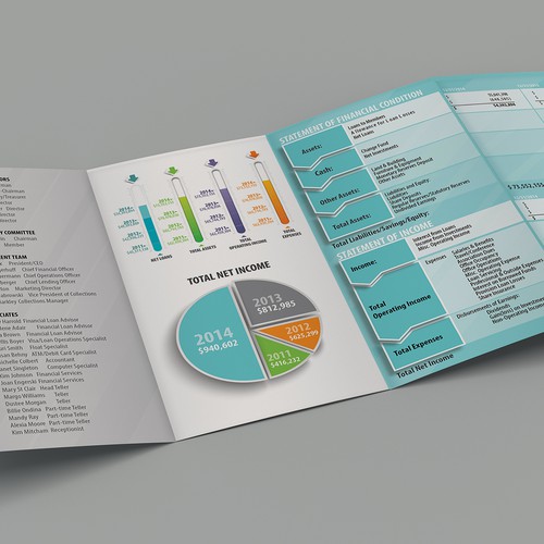 Create an infographic-like pamphlet to illustrate financial data