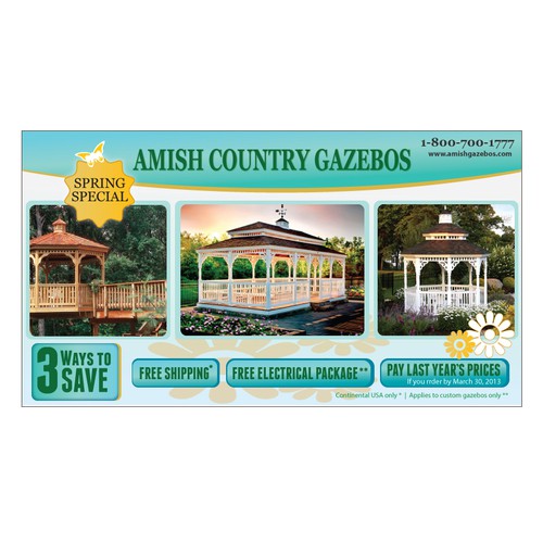 postcard or flyer for Amish Country Gazebos