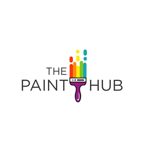 Paint brush Logo Design Colorful