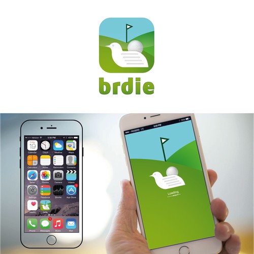 Create a very appealing and attractive golf logo for Brdie: A Golf news mobile app