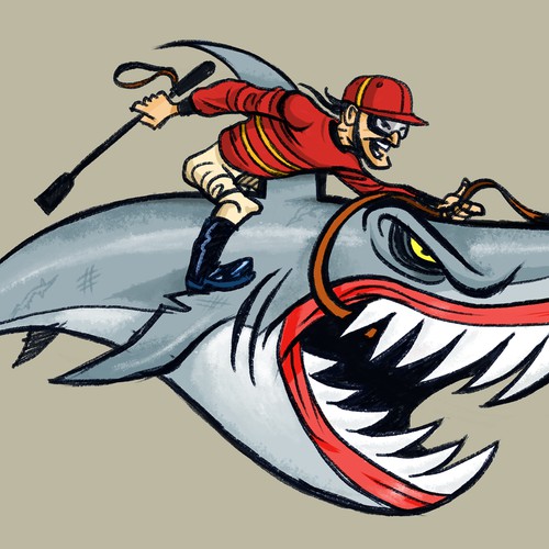 Shark Jockey Sketch Mock