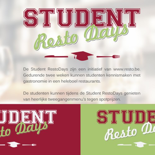 Create a modern logo for a gastronomic event for students. 