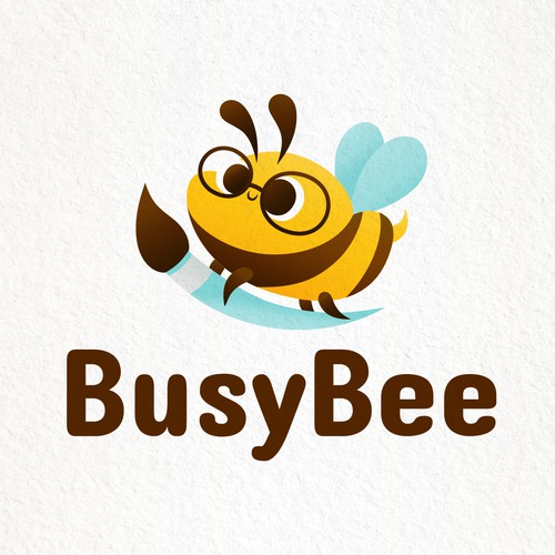 Cartoony bee logo