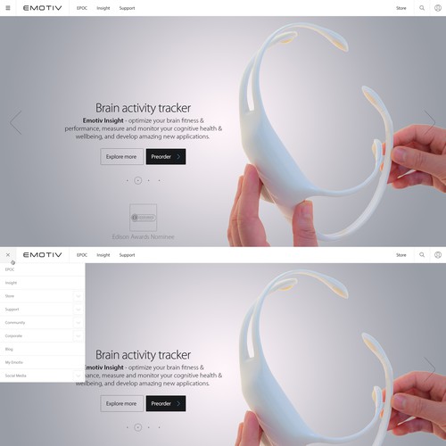 Redesign website for International Award Winning EEG system