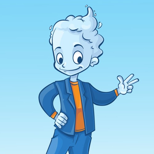 Anthropomorphic cloud mascot