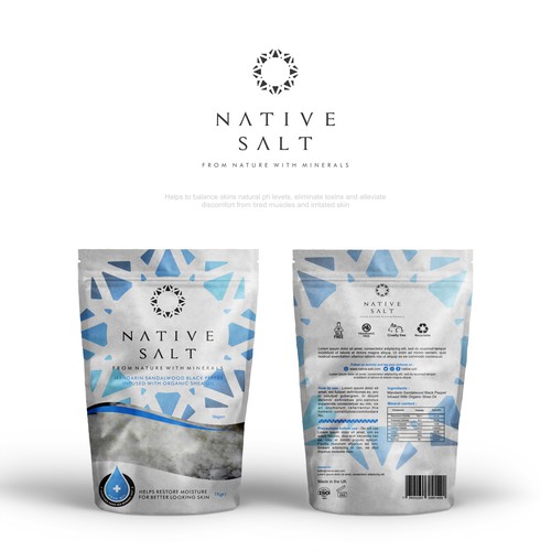 Logo and package design for Native Salt brand