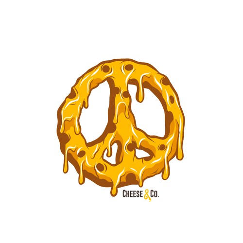 Cheese and Peace melted illustration