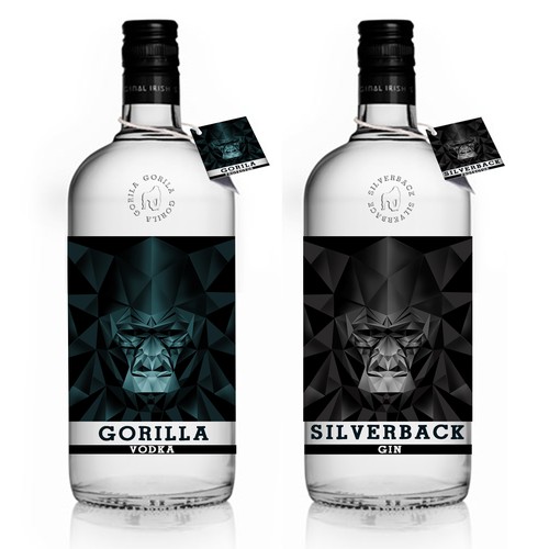 Create modern, funky labels for an artisan, premium gin and vodka bottle