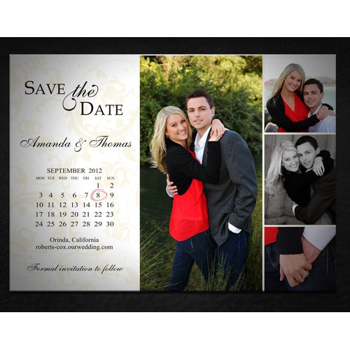 Help Personal Use: Amanda and Thomas Save the Date with a new postcard or flyer