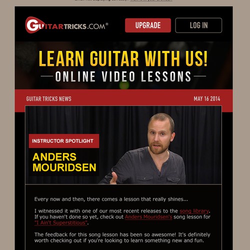 Email Design Template for Online Video Lessons